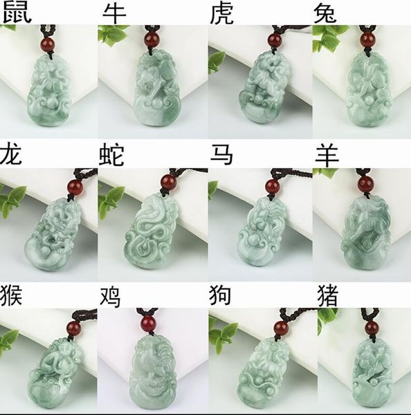 

39.1x24.4x6.5mm natural grade a jadeite myanmar green jade chinese zodiac pig mysterious protection pendants jade, Silver