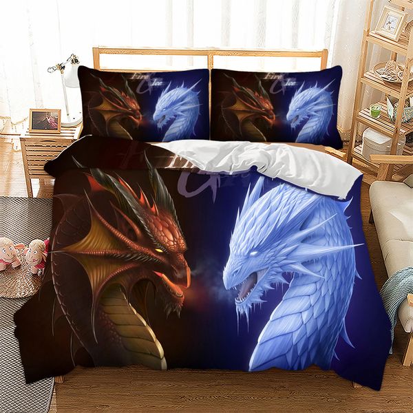 

hm life 3d dragon bedding set game duvet cover with pillowcases wholesale twin full  king size bedclothes 3pcs home textile
