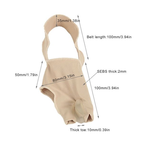 

double toe foot cover thumb valgus corrector toe separator big foot bone correction belt toe device daily use, Black