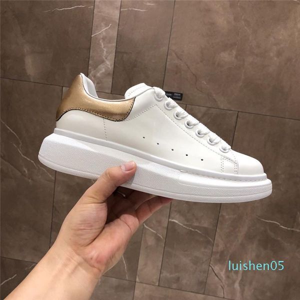 

2019 designer sneakers casual shoes for womens and men lace up genuine leather flat casual shoes black red pink sneakers l05