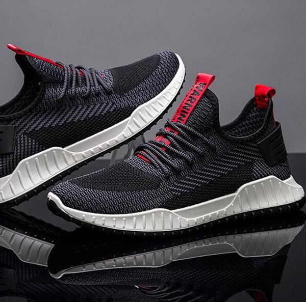 

european and american luxury designer 2019 autumn new classic fashion casual flying woven shoes men's breathable mesh shoes fashion run, Black