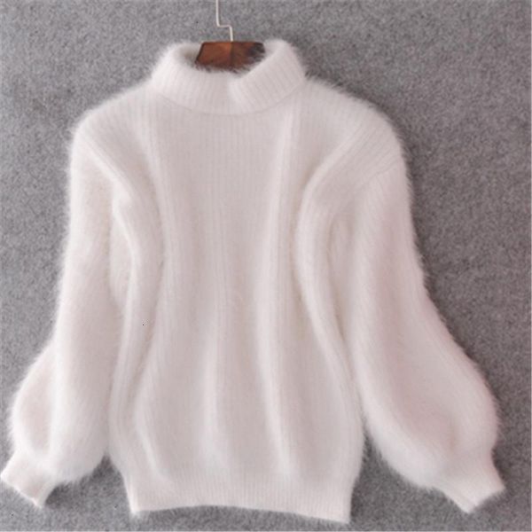 

women designer sweater sweaters woman new fashion winter thickened warm turtleneck mohair female sweater casual solid color slim pullover, White;black