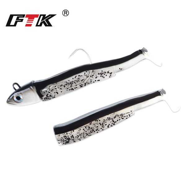 

ftk black minnow jig head fishing lure soft pike lure 5g/12g/ 25g bass fishing shad soft bait boat code seabass bait for zand