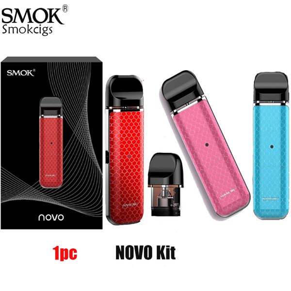 

1 ШТ. !! SMOK NOVO Kit 450 мАч Батарея 2 мл NOVO Pod Емкость 1.2 Ом 1,5 Ом Катушка Светодиодный индикатор NOVO Pod Kit VS Nord Authentic