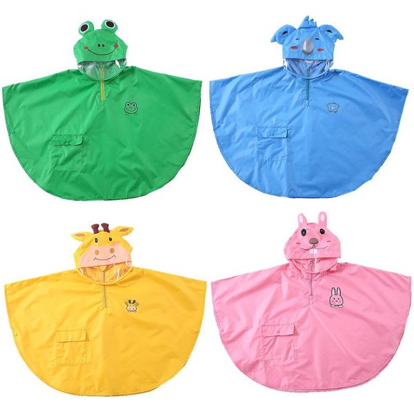 

cute children raincoat boys girls cloak poncho rainwear 3d cartoon kids rainsuit, Blue;gray