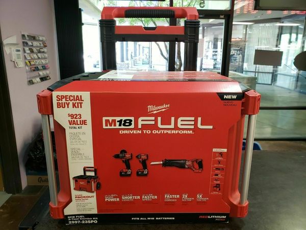 

Milwaukee 2997 23 po packout m18 fuel 18v hammer impact awzall 3 tool combo kit