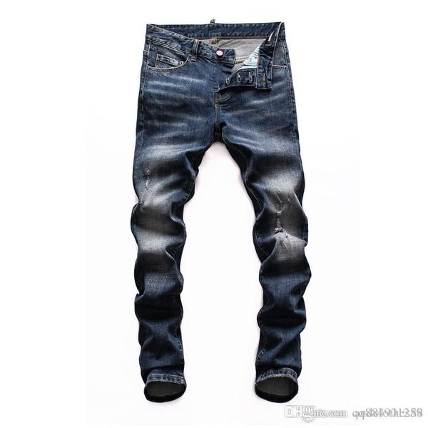 

2020 men s designer jeans distressed ripped designer biker jeans slim fit motorcycle biker luxury mens designer mens pants, Blue