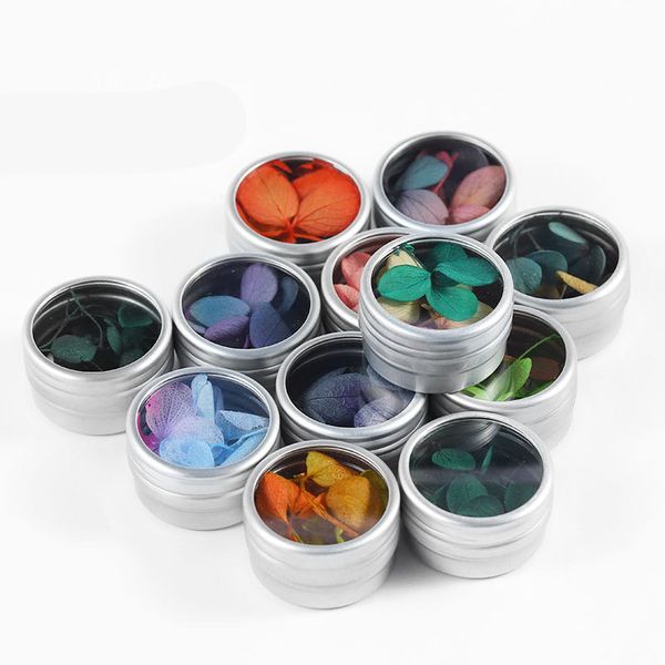 

1box dried flowers leaf nail decoration natural floral sticker 3d dry beauty nail art decals jewelry uv gel polish manicure tips, Silver;gold