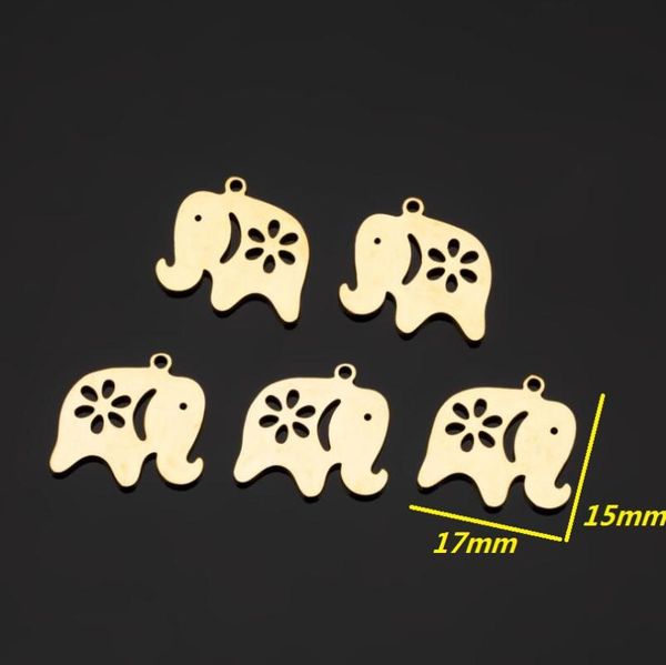 

jisensp 5pcs/lot stainless steel elephant charms animal bracelets charm pendants jewelry making findings diy charms accessories, Bronze;silver