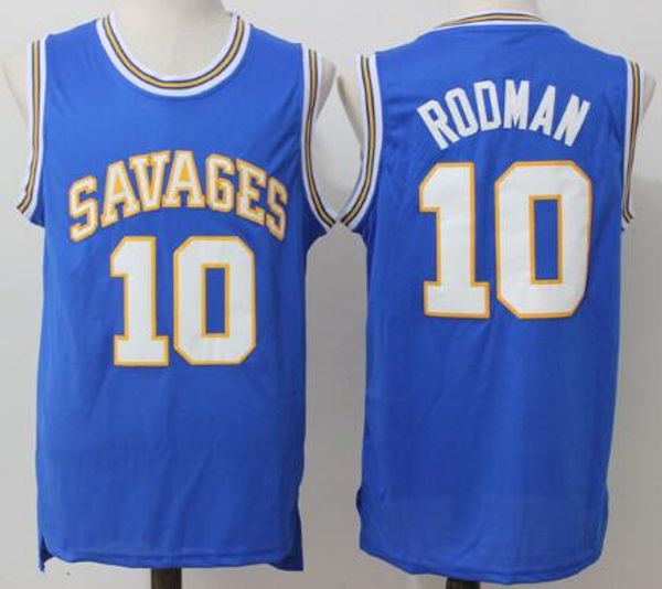 

oklahoma savages 10 dennis rodman jersey men university basketball rodman high school jerseys team color white blue green ncaa college, Black