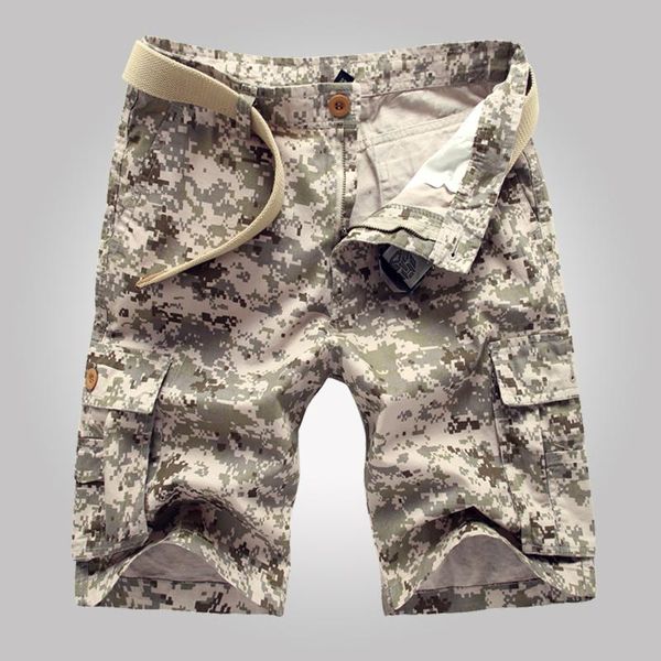 

summer style new men cargo shorts камуфляж повседневных брюки длина до колена военных шорт несколько -pocket bermuda masculina designer, White;black