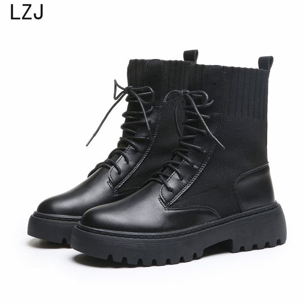 

2019 new arrival combat boots women's motorcycle gothic punk combat lovers boots female shoes size, Black