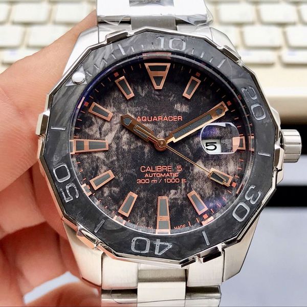 

designer brand swiss watch 44mm 316l steel automatic movement sapphire glass for man birthday christmas gift, Slivery;brown
