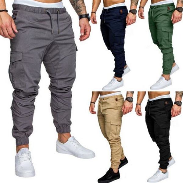 

5xl large size men pants multi pocket harlan hip hop popular trousers men's sweatpants streetwear cargo pants mencasual joggers, Black