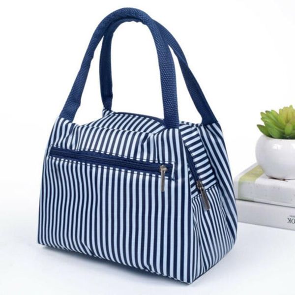

portable thickening bag zipper thermal children's insulated lunch bag large capacity cooler bags box ice pack office purse, Blue;pink
