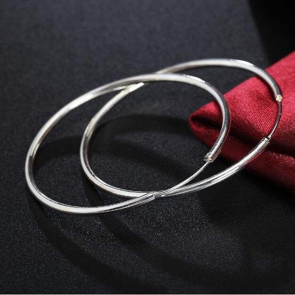

minimalist 925 sterling silver large hoop earrings female big round circle buckle earrings hoop ear rings for ladies se134, Golden;silver
