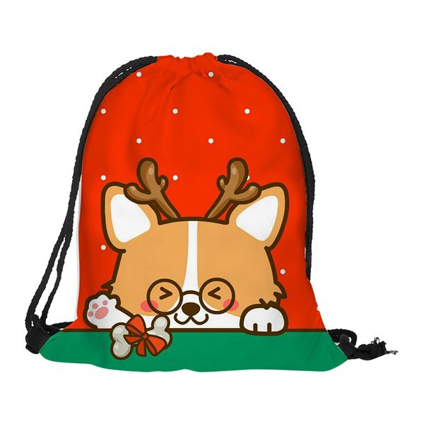 

christmas gift bag casual drawstring bag flower printed backpack elegant women backpack exqusite girls original storage
