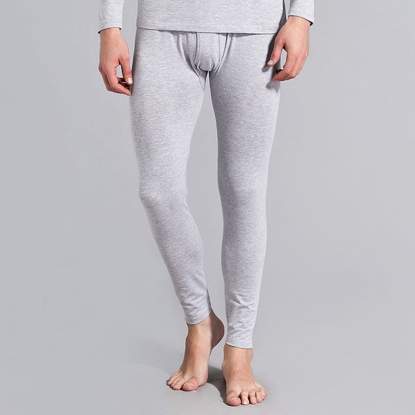 

men's thermal underwear cotton long trousers stretch sweat-absorbent combed cotton long johns men warm pants home casual pants leggings, Black;white