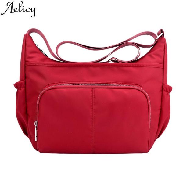 

aelicy fashion women's versatile nylon waterproof solid color single shoulder crossbody bags solid soft casual totel bag