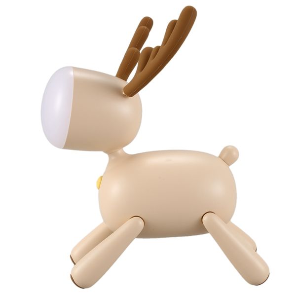 

deer led night light silicone animal cartoon usb rechargeable lamp for children's bedroom bedside dimmable light milky white other fest