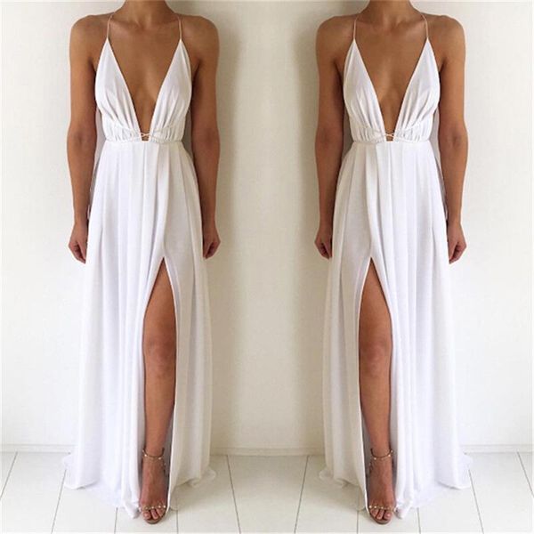 

bigsweety maxi dress women sleeveless backless boho long dress bridesmaid formal summer party bandage slit dress vestidos, Black;gray