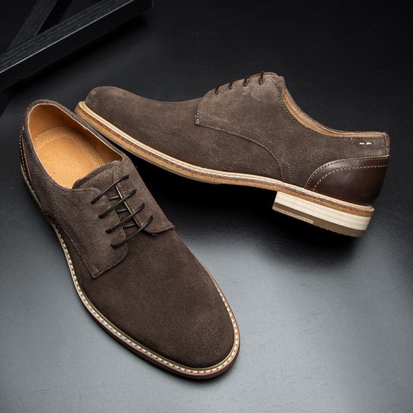 

desai brand men oxfords genuine suede leather men casual shoes spring autumn summer fashion oxford shoes for, Black