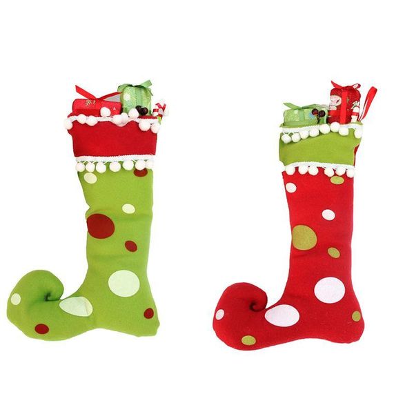 

santa claus elf shoe boot suspenders candy gift bag christmas stocking socks