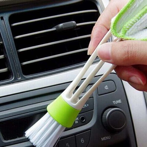 Double Head Auto Air Conditioning Outlet Cleaning Brush Dashboard Dust Brush Interior Cleaning Keyboard Blind Inside Car Cleaning Products Interior