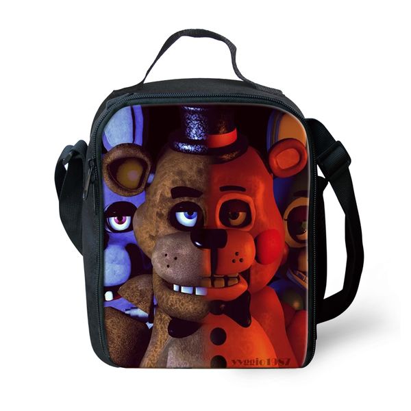 

cartoon insulated lunch bags five nights at freddys kids waterproof lunch box family outdoor picnic container bags, Blue;pink