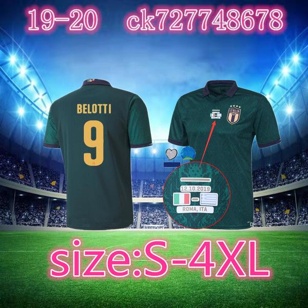 

size:s-4xl italia 2020 italy third soccer jersey 19 20 italy maglie da calcio verratti jorginho romagnoli immobile bonucci football shirts, Black;yellow