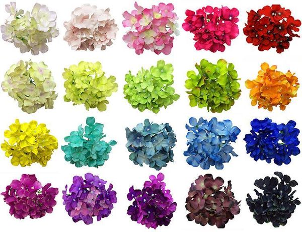 

wholesale 30pcs patal artificial hydrangea flower head for wedding decoration flower wall backdrop
