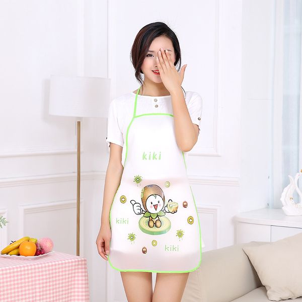 

wholesale apron female simple and cute fruit print home kitchen work cooking waterproof and oil proof smock apron female