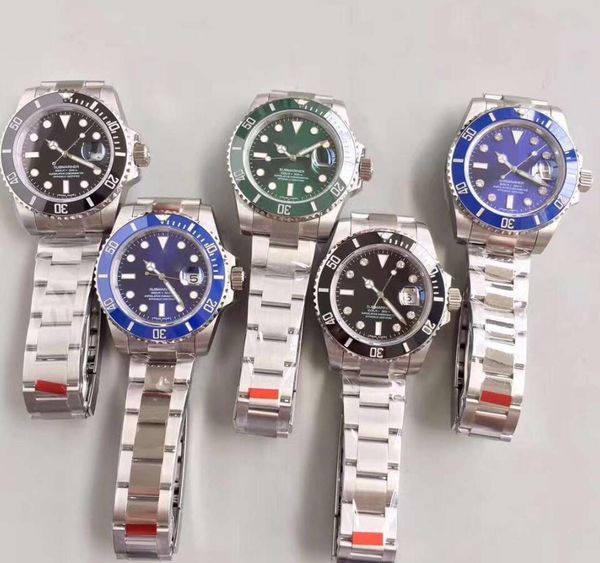 

luxury ew factory edition 5 color cal.3135 movement 40mm sapphire luminescent 116610 ceramic bezel men watch with original box, Slivery;brown