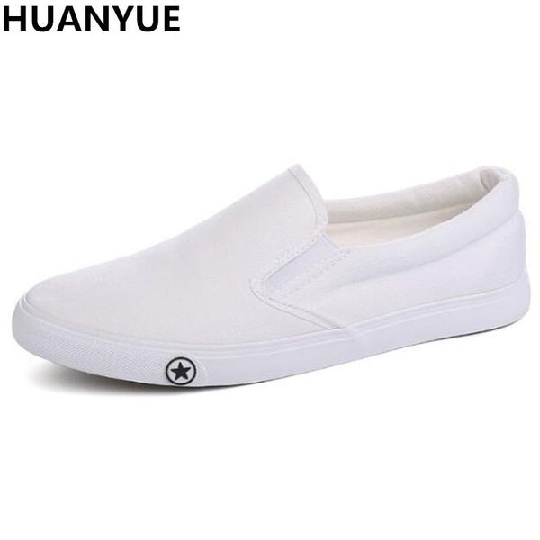 

spring summer classic men canvas shoes breathable white casual vulcanized shoes men slip-on breathable flats for men, Black