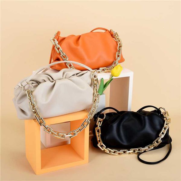 

bag for women soft leather hobos bag thick chain shoulder dumpling cross body handbag and purse women clutches