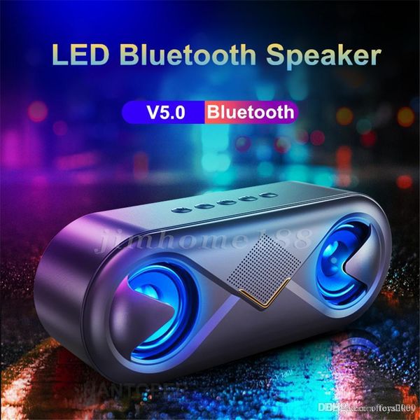 

беспроводной bluetooth v5. 0 динамик s6 led портативный бумбокс открытый бас колонка сабвуфер звуковой ящик с микрофоном поддержка tf aux us