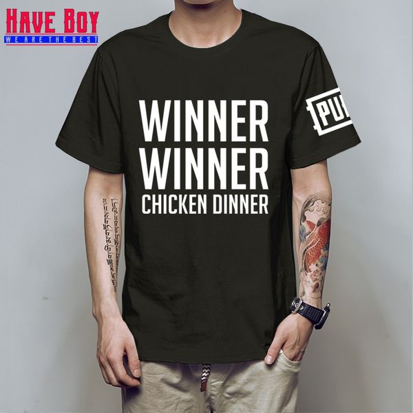

have boy new world fps game player unknown's battlegrounds t shirts pubg winner winner chicken dinner t shirts hb155, White;black
