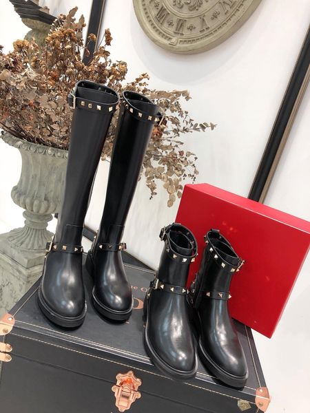 

2019 platform nail shoes fashion sandal men/ women genuine leather ankle matin boots black designer ing
