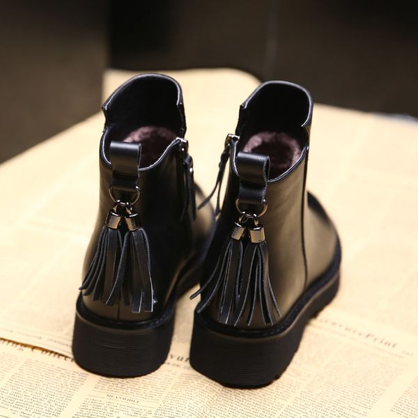 

2018 new fashion soft women ankle boots spring autumn vintage fringe shoes woman outdoor rain boot ladies high heels footwear, Black