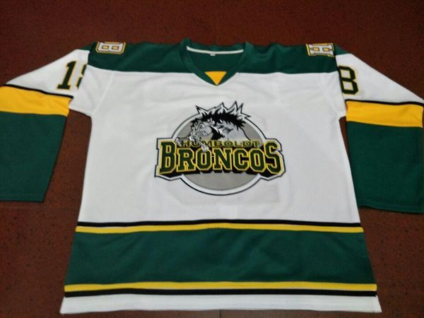 

#humboldtstrong vintage men #18 humboldt broncos white hockey jersey or custom any name or number retro jersey, Black;red