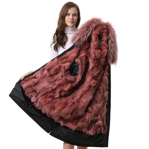 

женская зимняя мода пальто меха, Black