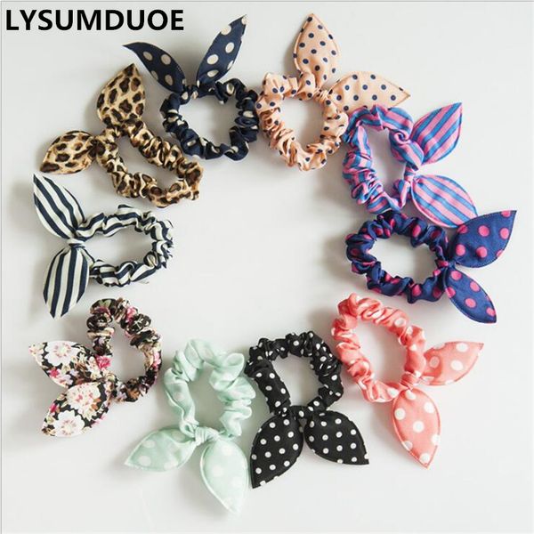 

20Pcs Korean Fashion Elastic Hair Bands Girls Hair Accessories Bunny Rabbit Ears Scrunchy Rubber Band Candy Color Cute Headdress