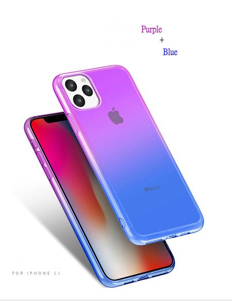 

Градиент Двойных цветов ТП противоударный чехол для iPhone 11 11 Pro Max XR XS MAX 7 8 Plus S8 S10P Пр