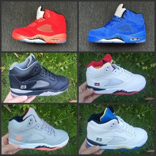 

kids shoes 5 vii blue suede red chirldren s basketball shoes boys and girls 5s sports sneakers youth size 28-35 us11c-3y
