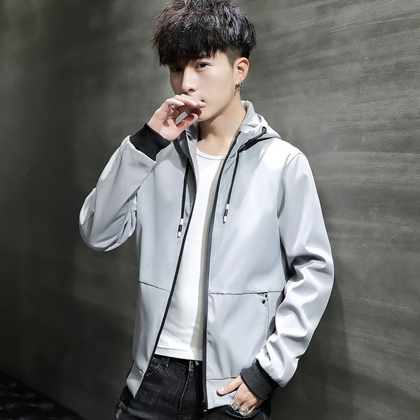 

2019 spring and autumn casual new style thin korean-style casual jacket men's trendy pure colorÂ jacket men's wear on clothes, Black;brown