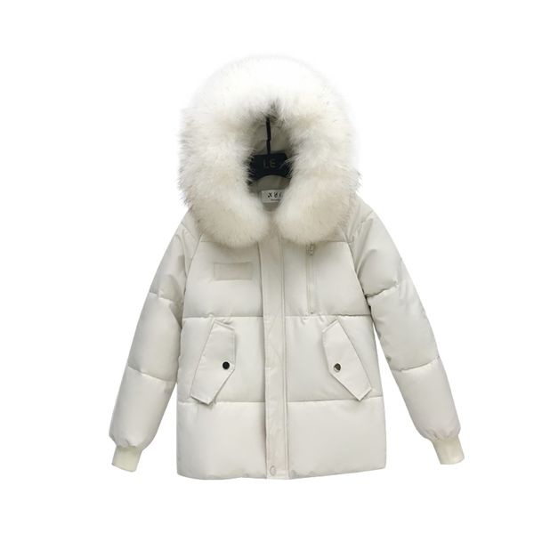 

2019 winter beige jacket women casual with fur collar winter jacket women down cotton female hooded thick warm coat parka, Black