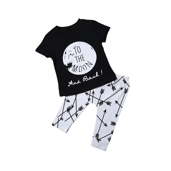 

0 to 24m newborn baby girls boys clothes short sleeve t-shirt+pant legging 2pcs outfit baby clothing set, White