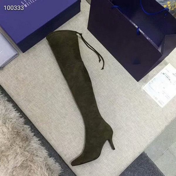 

fashion stretch boots international brand designer cashmere high heel knee boots ladies luxury party stiletto boots 3-40 size