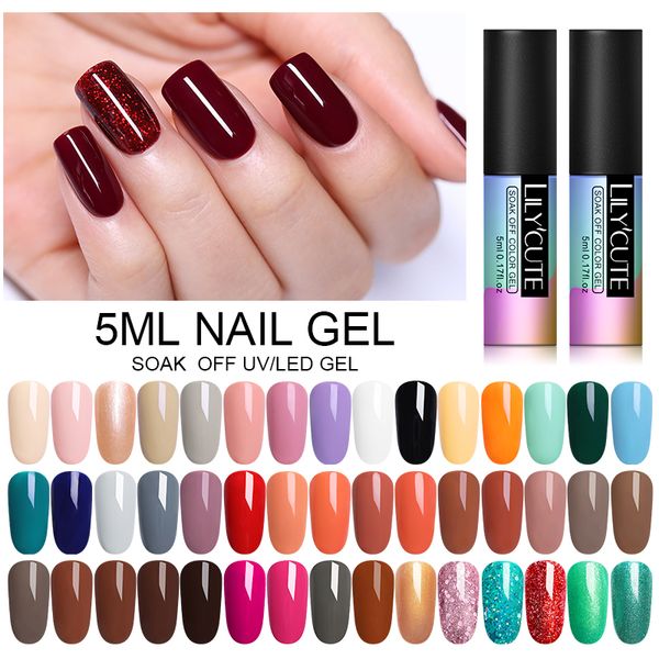 

5ml lilycute color uv led polish long-lasting macaron soak off gel varnish nail art diy