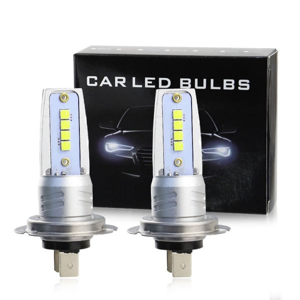

2pcs signal light fog light h7 8led car headlight conversion kit cob bulb 1200lm white low beam bulbs car fog lamp